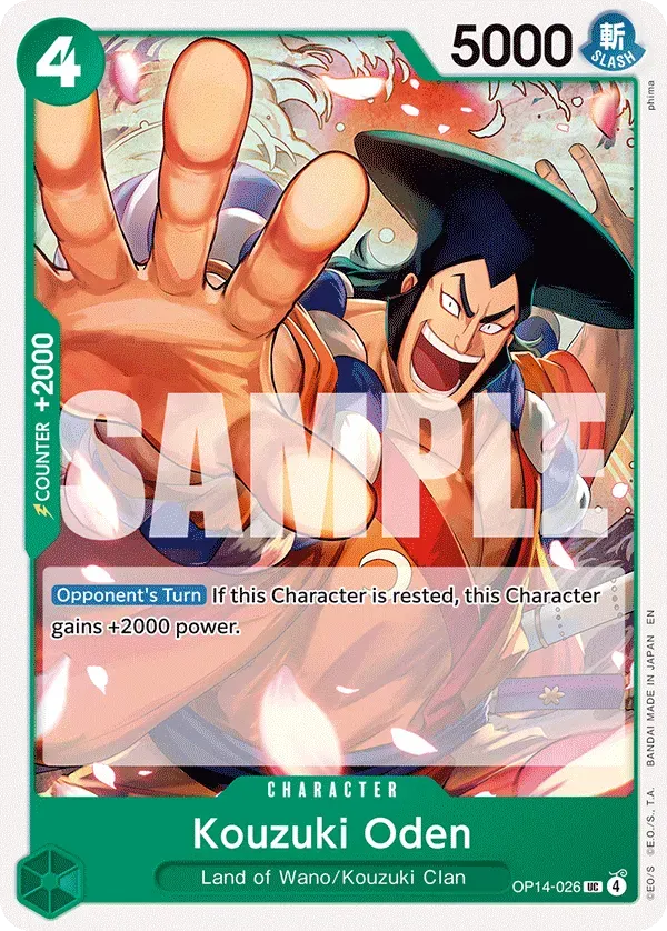 Kouzuki Oden — carte One Piece TCG OP14-026 (The Azure Sea's Seven)