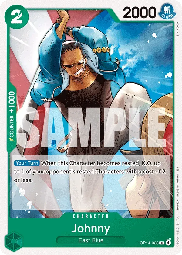 Johnny — carte One Piece TCG OP14-028 (The Azure Sea's Seven)