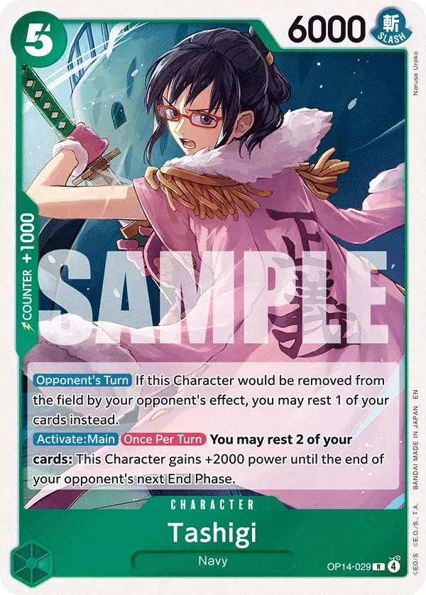 Tashigi — carte One Piece TCG OP14-029 (The Azure Sea's Seven)