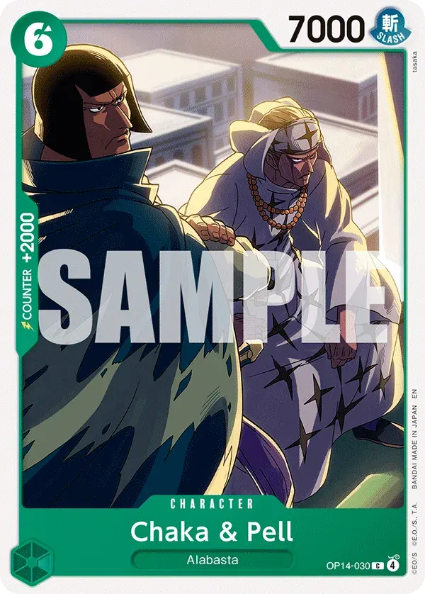Chaka & Pell — carte One Piece TCG OP14-030 (The Azure Sea's Seven)