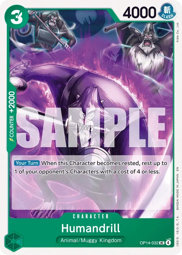 Humandrill — carte One Piece TCG OP14-032 (The Azure Sea's Seven)