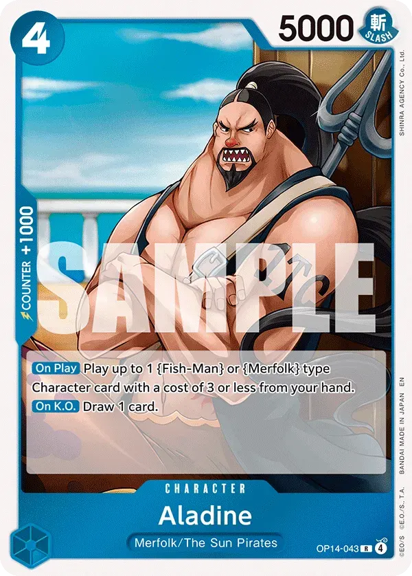 Aladine — carte One Piece TCG OP14-043 (The Azure Sea's Seven)