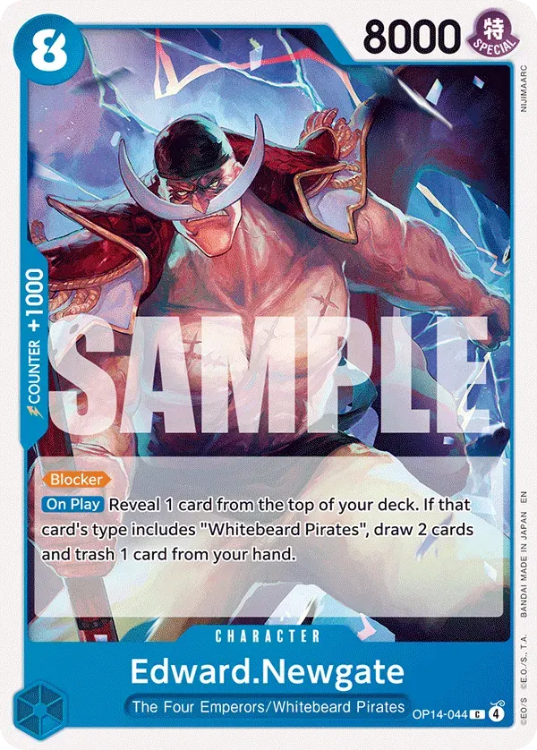 Edward.Newgate — carte One Piece TCG OP14-044 (The Azure Sea's Seven)