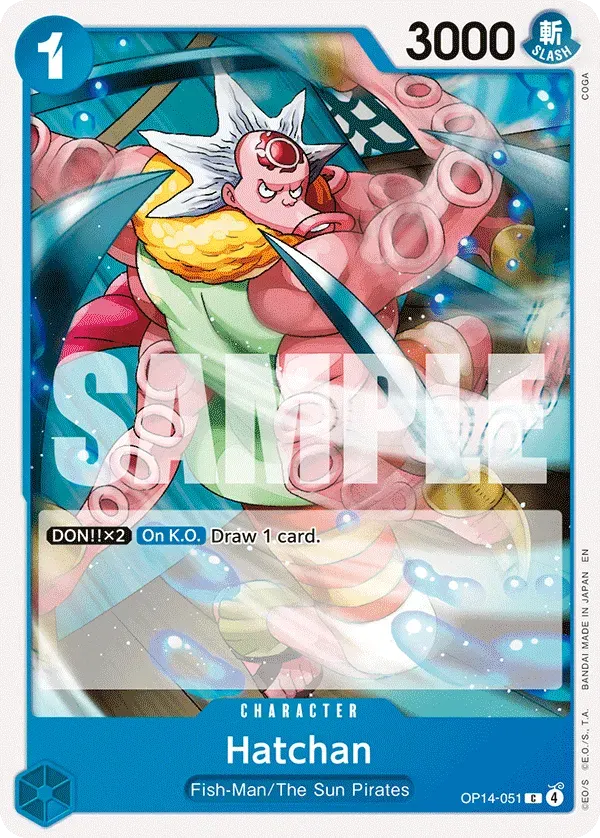 Hatchan — carte One Piece TCG OP14-051 (The Azure Sea's Seven)