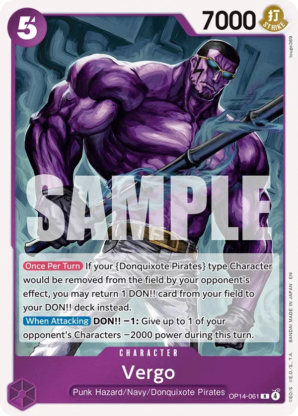 Vergo — carte One Piece TCG OP14-061 (The Azure Sea's Seven)