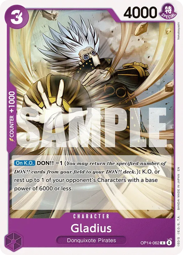 Gladius — carte One Piece TCG OP14-062 (The Azure Sea's Seven)