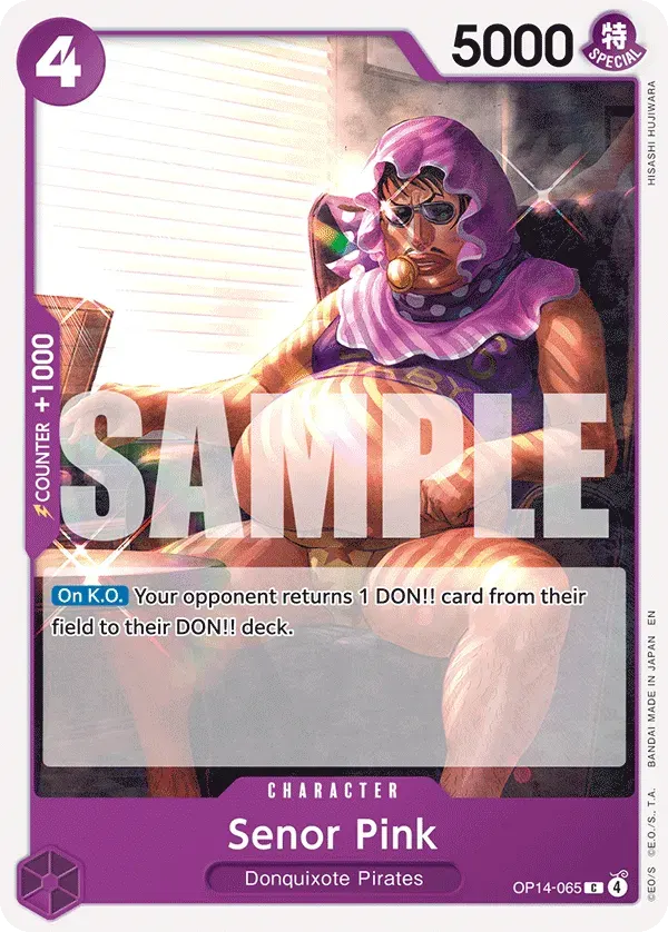 Senor Pink — carte One Piece TCG OP14-065 (The Azure Sea's Seven)