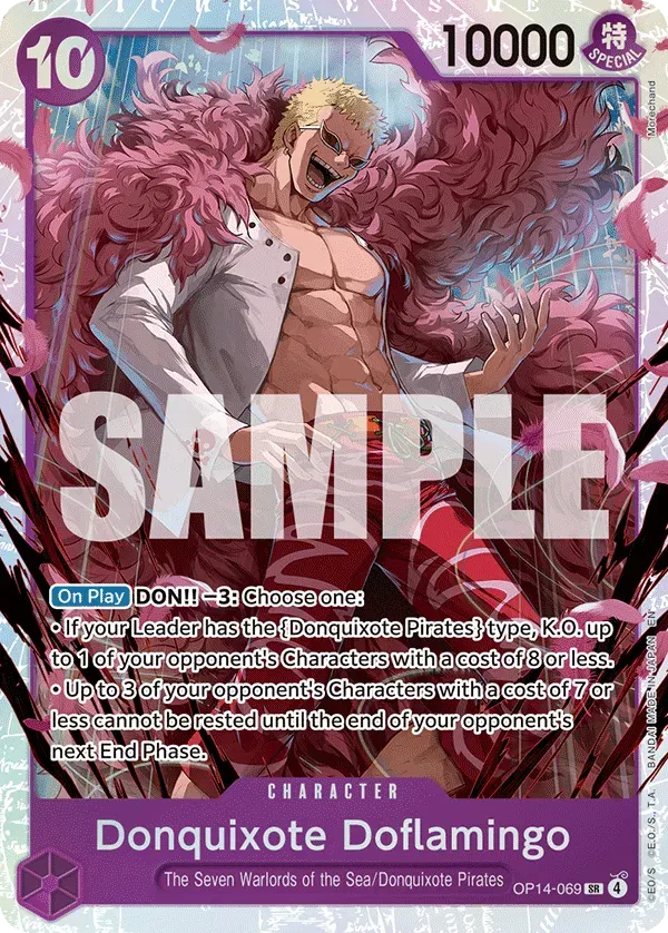 Donquixote Doflamingo — carte One Piece TCG OP14-069 (The Azure Sea's Seven)