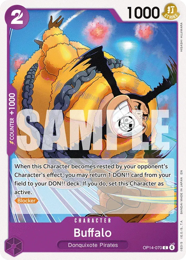 Buffalo — carte One Piece TCG OP14-070 (The Azure Sea's Seven)