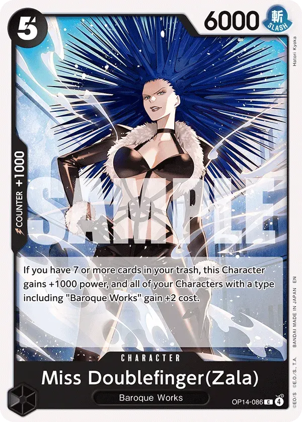 Miss Doublefinger(Zala) — carte One Piece TCG OP14-086 (The Azure Sea's Seven)