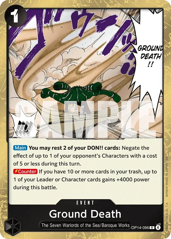 Ground Death — carte One Piece TCG OP14-096 (The Azure Sea's Seven)