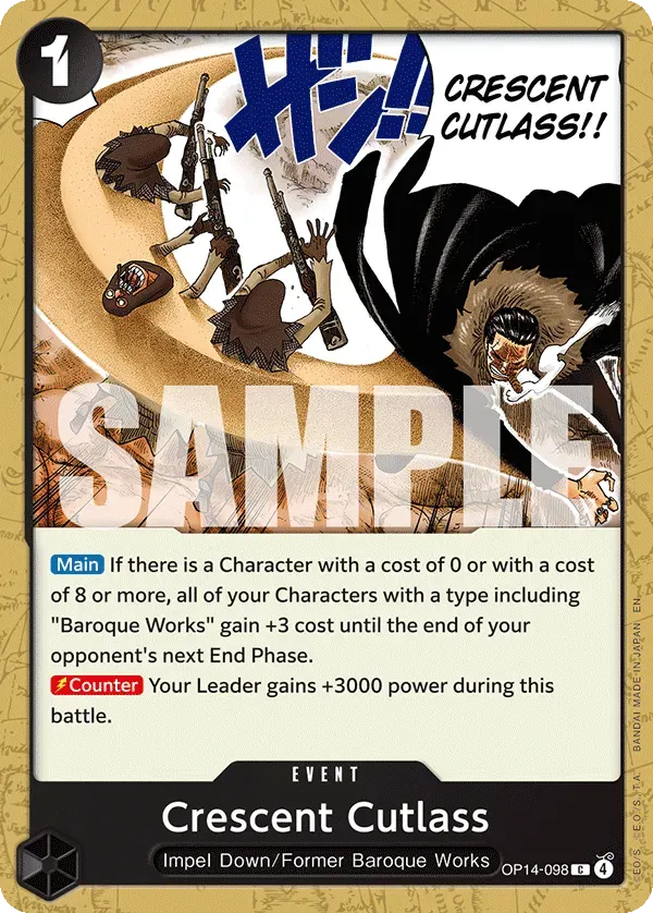 Crescent Cutlass — carte One Piece TCG OP14-098 (The Azure Sea's Seven)
