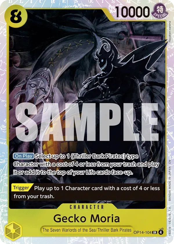 Gecko Moria — carte One Piece TCG OP14-104 (The Azure Sea's Seven)