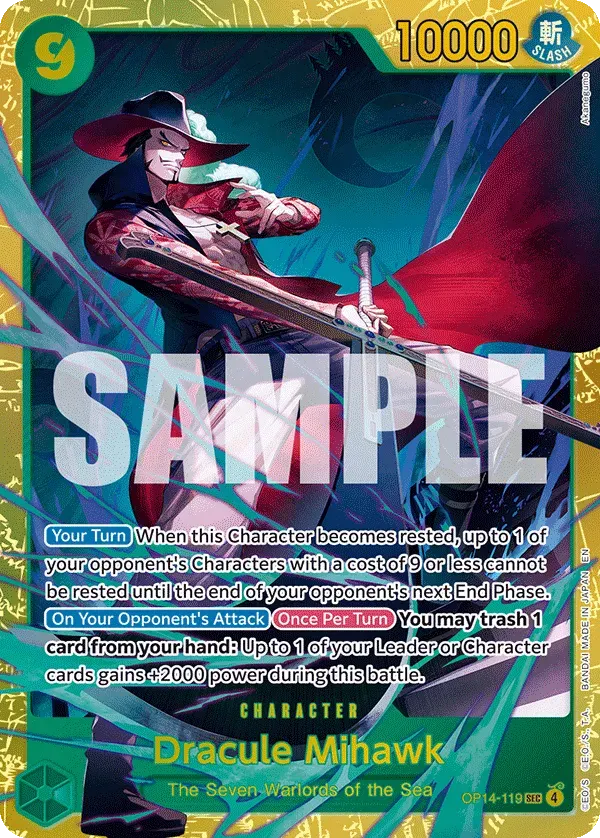 Dracule Mihawk — carte One Piece TCG OP14-119 (The Azure Sea's Seven)