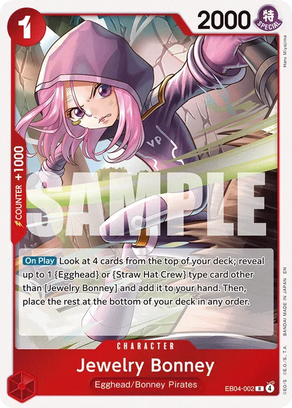 Jewelry Bonney — carte One Piece TCG EB04-002 (Adventure on Kami’s Island)