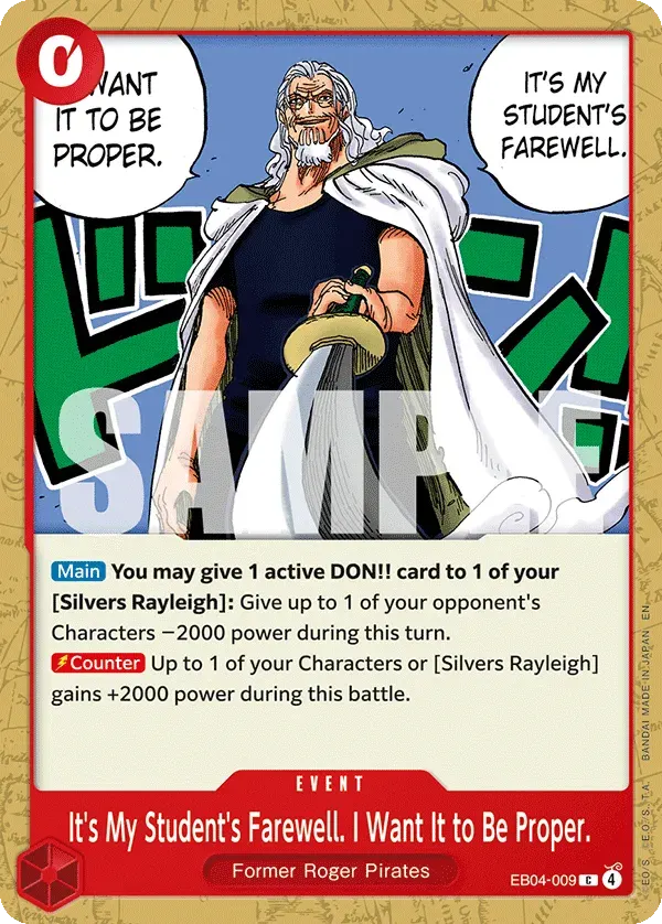 It's My Student's Farewell. I Want It to Be Proper. — carte One Piece TCG EB04-009 (Adventure on Kami’s Island)