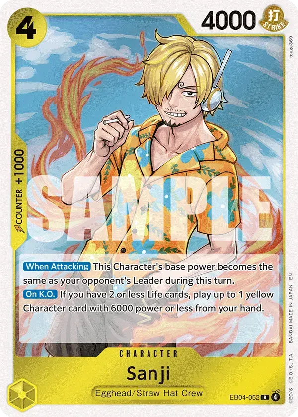 Sanji — carte One Piece TCG EB04-052 (Adventure on Kami’s Island)