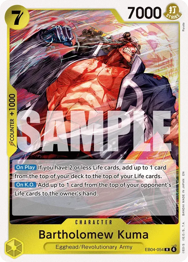 Bartholomew Kuma — carte One Piece TCG EB04-054 (Adventure on Kami’s Island)