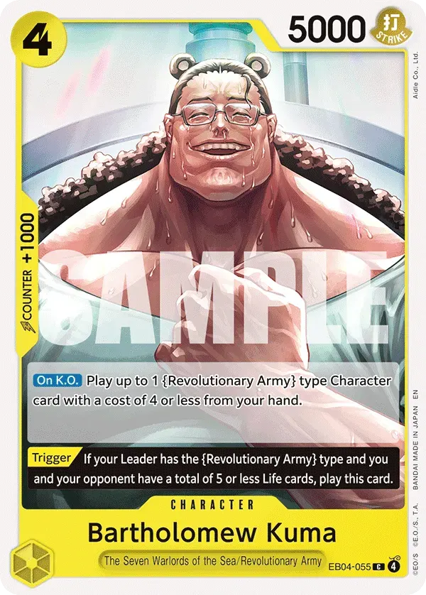 Bartholomew Kuma — carte One Piece TCG EB04-055 (Adventure on Kami’s Island)