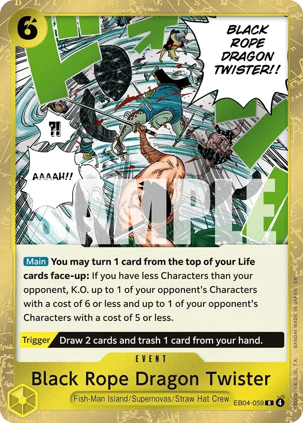 Black Rope Dragon Twister — carte One Piece TCG EB04-059 (Adventure on Kami’s Island)