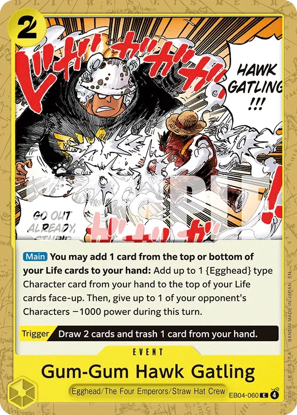 Gum-Gum Hawk Gatling — carte One Piece TCG EB04-060 (Adventure on Kami’s Island)