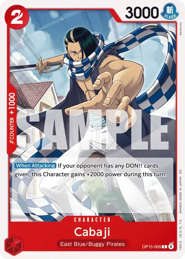 Cabaji — carte One Piece TCG OP15-005 (Adventure on Kami’s Island)