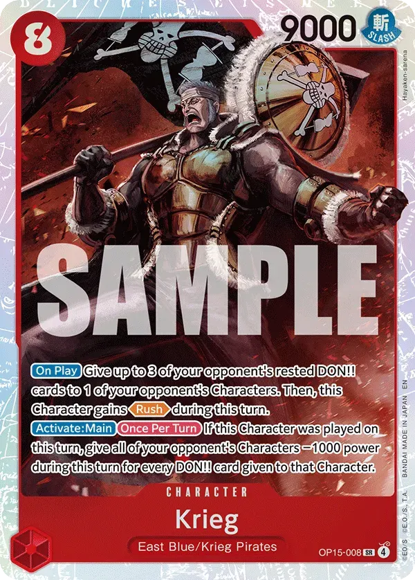 Krieg — carte One Piece TCG OP15-008 (Adventure on Kami’s Island)