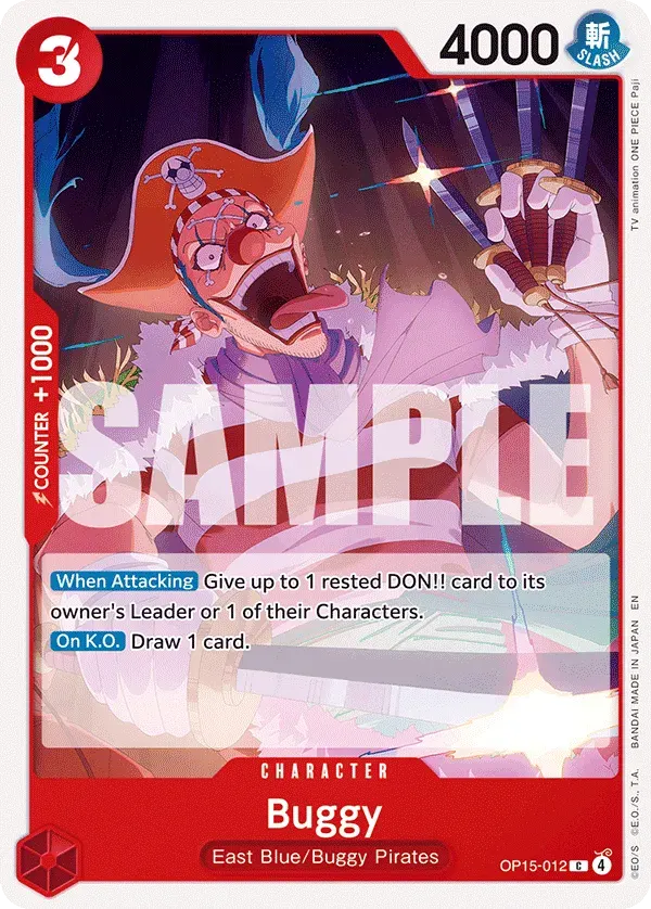 Buggy — carte One Piece TCG OP15-012 (Adventure on Kami’s Island)