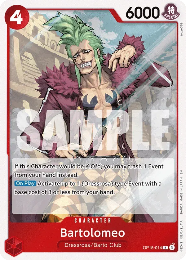 Bartolomeo — carte One Piece TCG OP15-014 (Adventure on Kami’s Island)