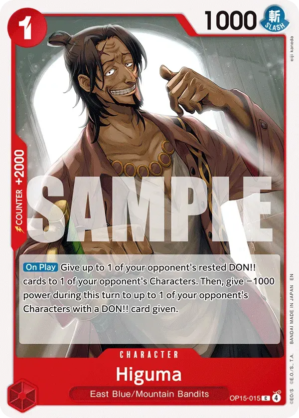 Higuma — carte One Piece TCG OP15-015 (Adventure on Kami’s Island)