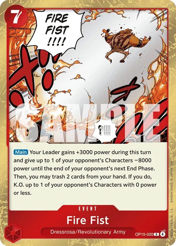 Fire Fist — carte One Piece TCG OP15-020 (Adventure on Kami’s Island)