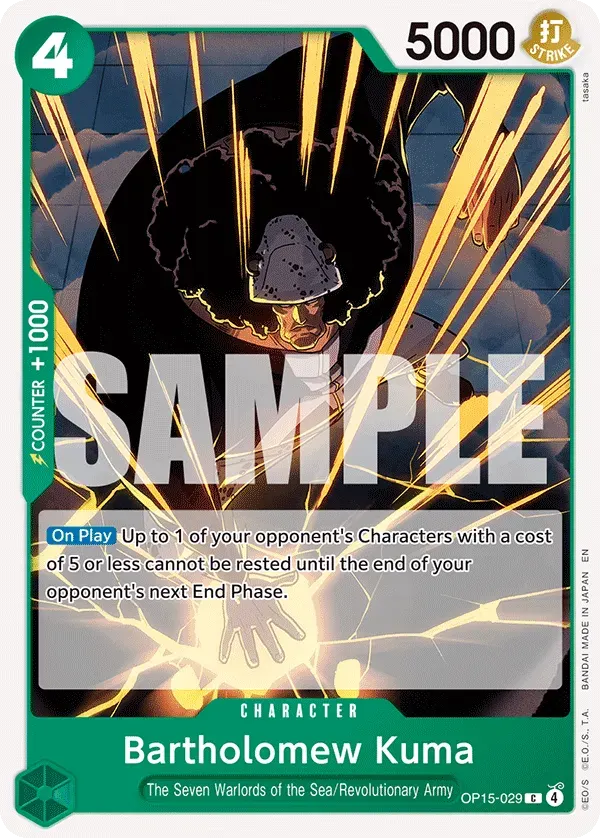 Bartholomew Kuma — carte One Piece TCG OP15-029 (Adventure on Kami’s Island)