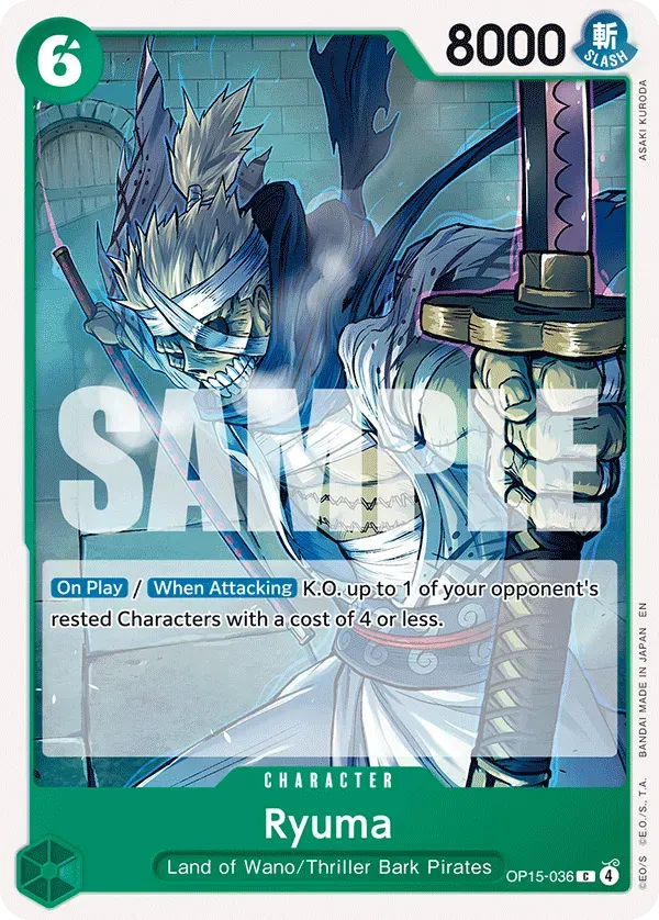 Ryuma — carte One Piece TCG OP15-036 (Adventure on Kami’s Island)