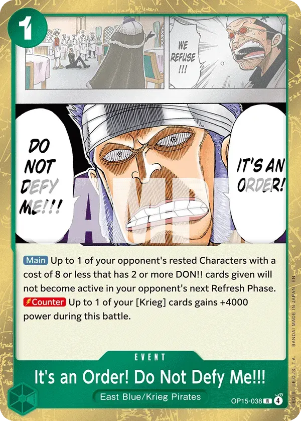 It's an Order! Do Not Defy Me!!! — carte One Piece TCG OP15-038 (Adventure on Kami’s Island)