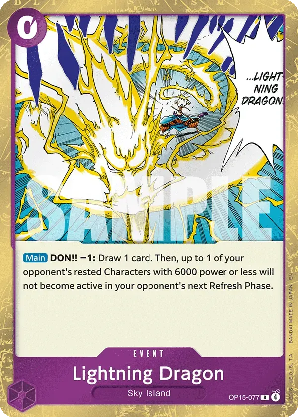 Lightning Dragon — carte One Piece TCG OP15-077 (Adventure on Kami’s Island)