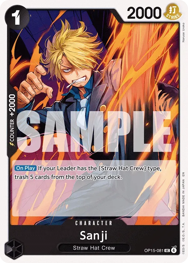 Sanji — carte One Piece TCG OP15-081 (Adventure on Kami’s Island)