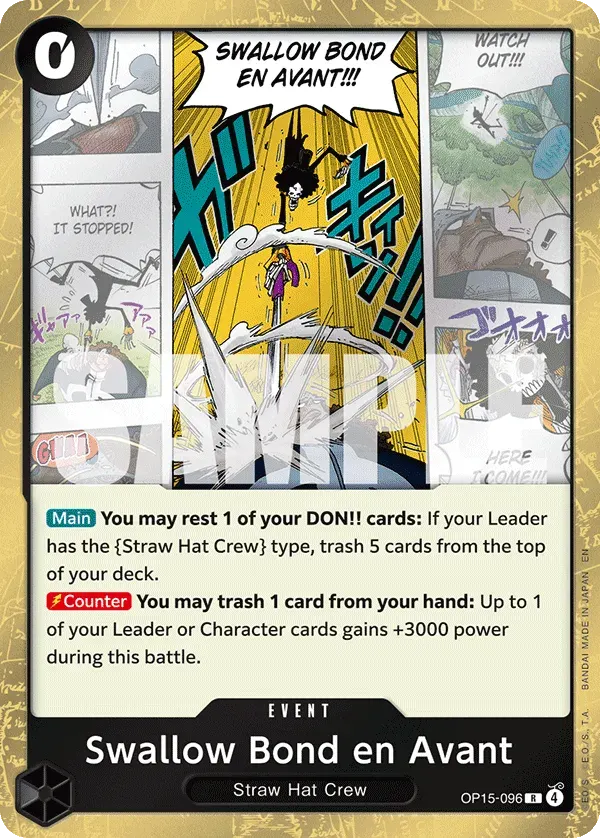 Swallow Bond en Avant — carte One Piece TCG OP15-096 (Adventure on Kami’s Island)