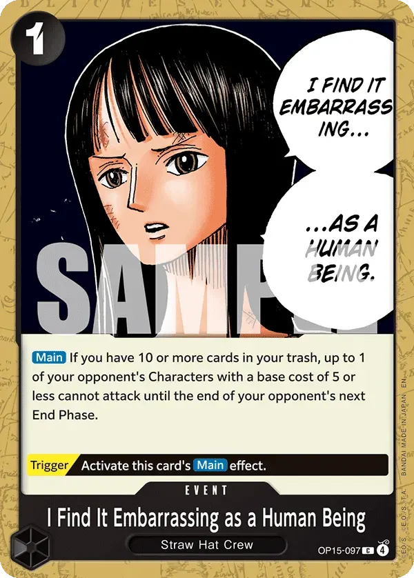 I Find It Embarrassing as a Human Being — carte One Piece TCG OP15-097 (Adventure on Kami’s Island)