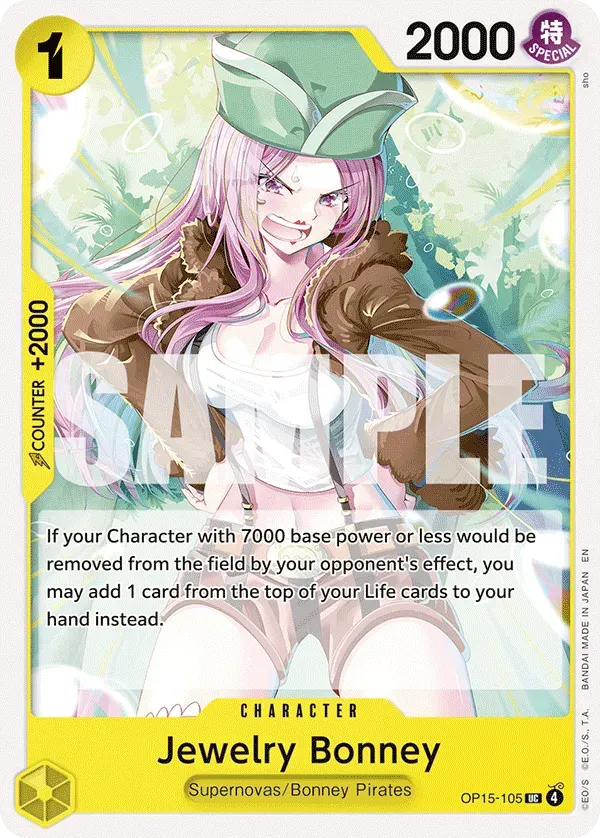 Jewelry Bonney — carte One Piece TCG OP15-105 (Adventure on Kami’s Island)