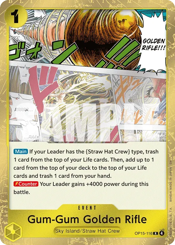 Gum-Gum Golden Rifle — carte One Piece TCG OP15-116 (Adventure on Kami’s Island)