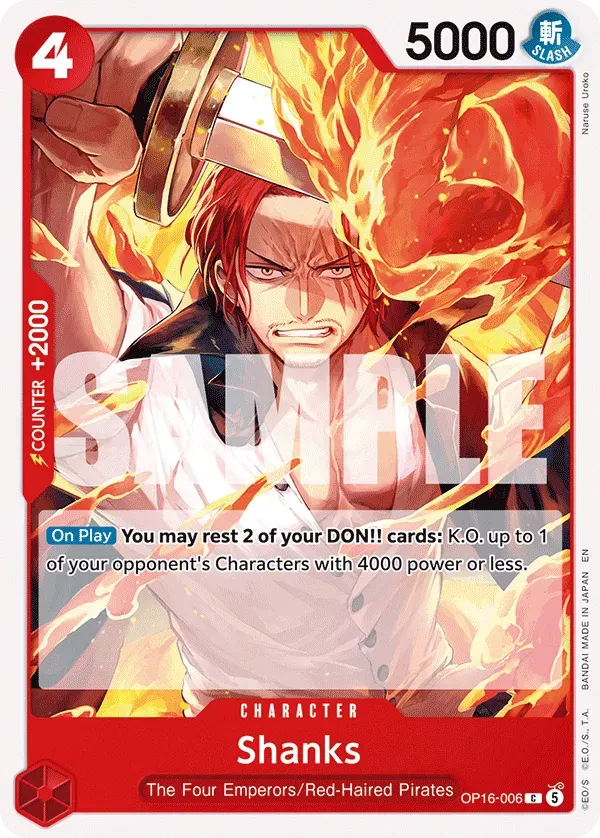 Shanks — carte One Piece TCG OP16-006 (The Time of Battle)