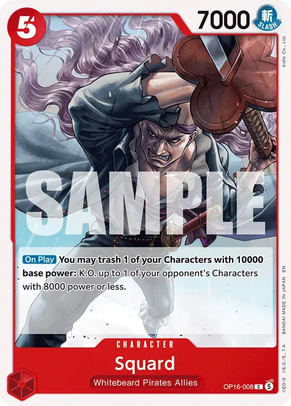 Squard — carte One Piece TCG OP16-008 (The Time of Battle)