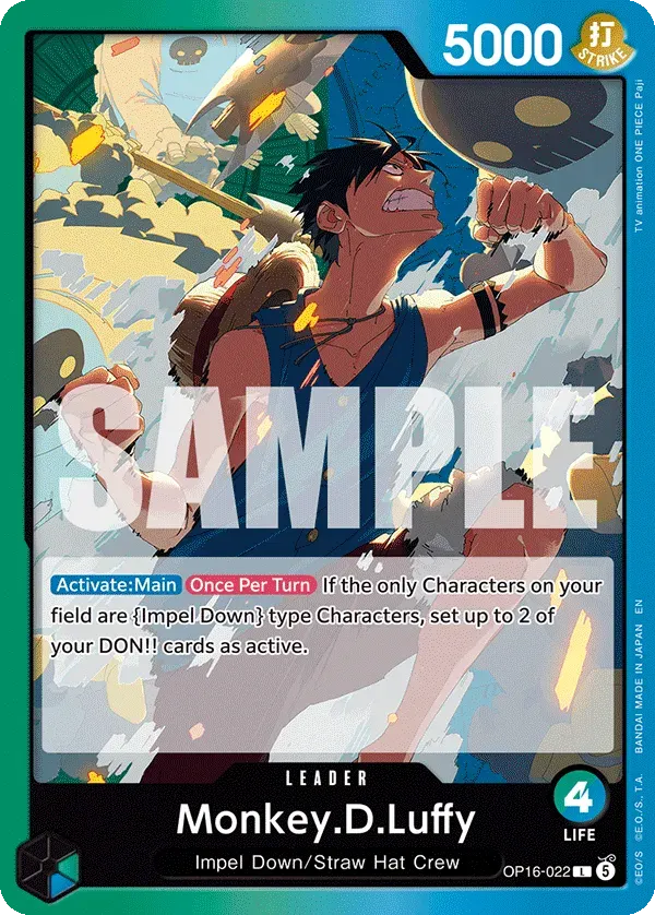 Monkey.D.Luffy — carte One Piece TCG OP16-022 (The Time of Battle)