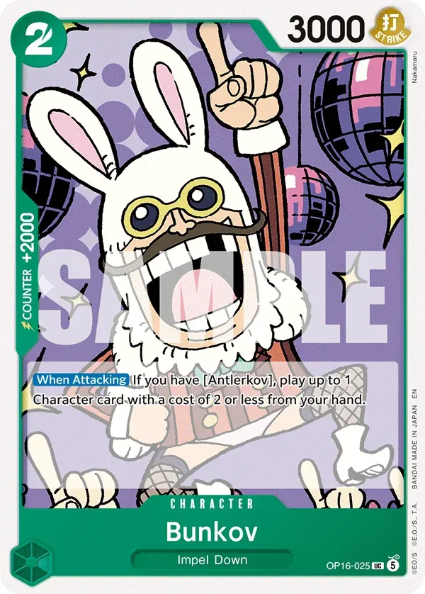 Bunkov — carte One Piece TCG OP16-025 (The Time of Battle)