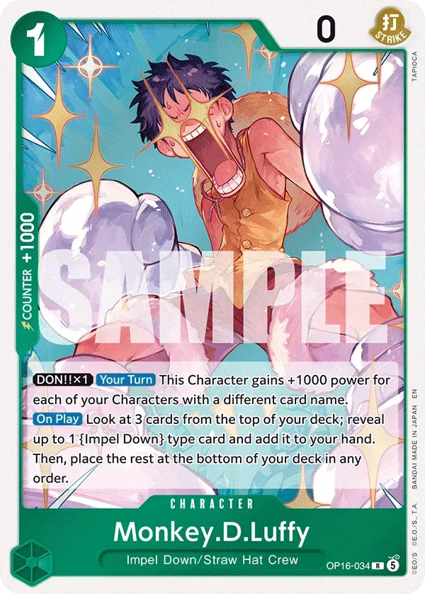 Monkey.D.Luffy — carte One Piece TCG OP16-034 (The Time of Battle)