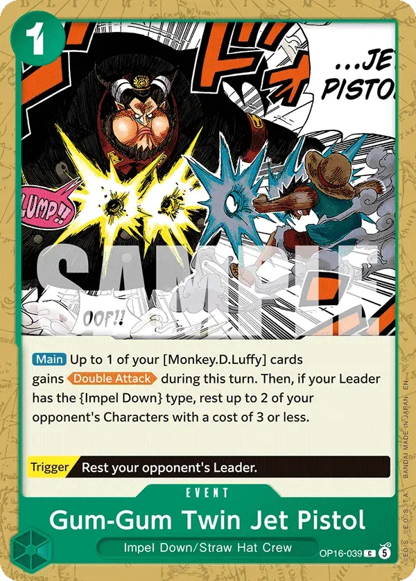 Gum-Gum Twin Jet Pistol — carte One Piece TCG OP16-039 (The Time of Battle)