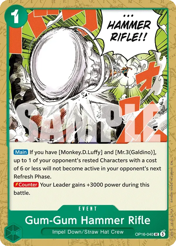 Gum-Gum Hammer Rifle — carte One Piece TCG OP16-040 (The Time of Battle)
