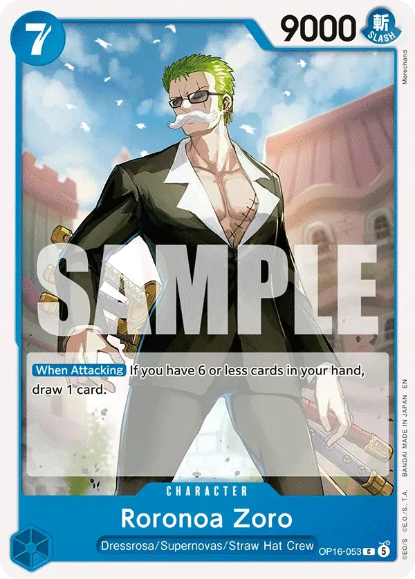 Roronoa Zoro — carte One Piece TCG OP16-053 (The Time of Battle)