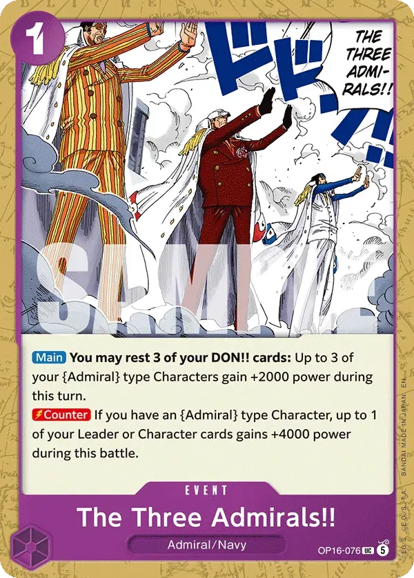 The Three Admirals!! — carte One Piece TCG OP16-076 (The Time of Battle)