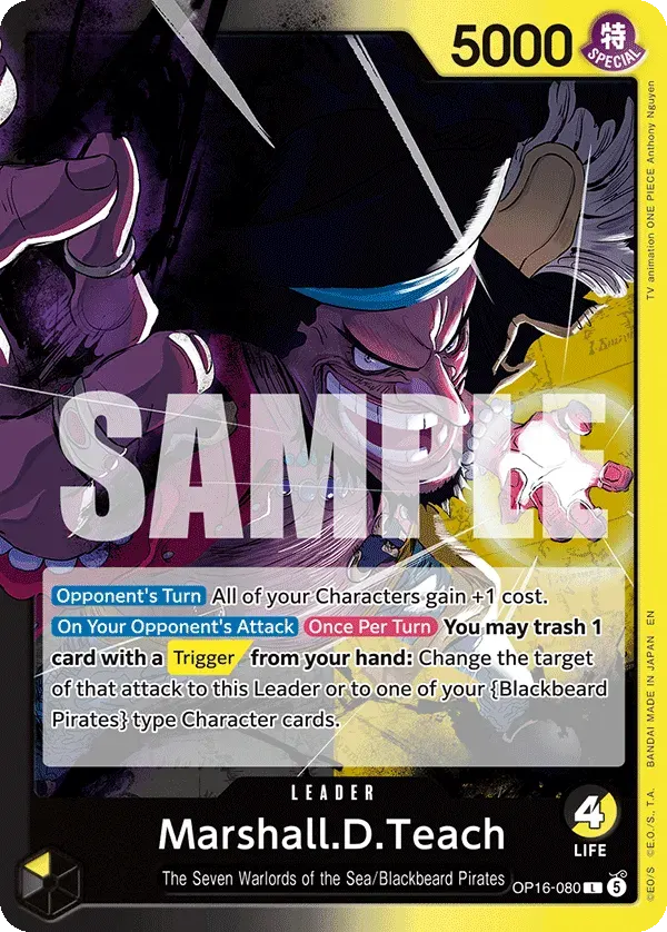 Marshall.D.Teach — carte One Piece TCG OP16-080 (The Time of Battle)